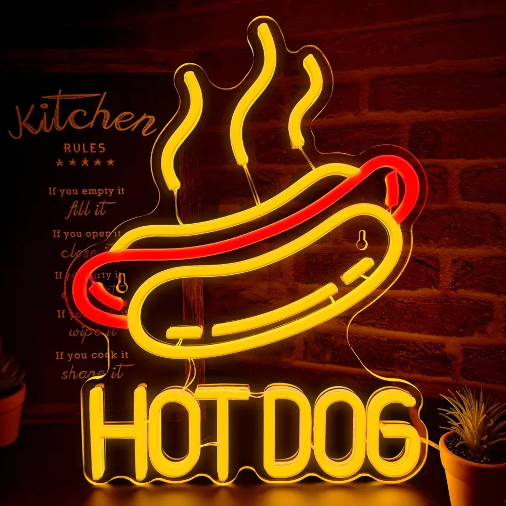 Commercial Kitchen Windows - Hot Dog LED Neon Tabela Duvar