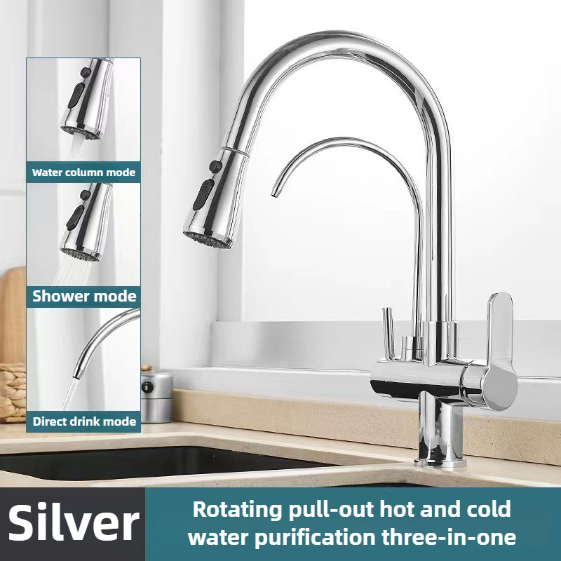 Commercial Kitchen Water Filter - Çift Fonksiyonlu Çekmeli Püskürtmeli Ticari Mutfak