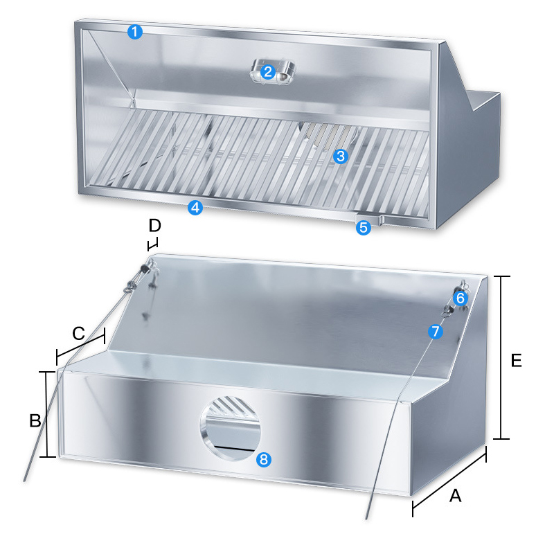 Commercial Kitchen Vent Hood - Ticari Paslanmaz Çelik Mutfak Hava Temizleyici