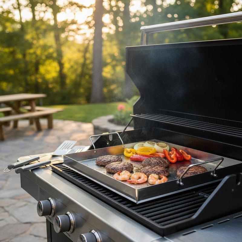 Teppanyaki Grill Table - Evrensel Düz Üstlü Izgara 18x16 İnç
