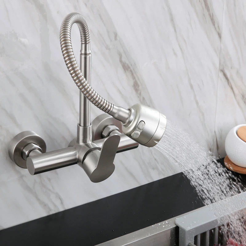 Commercial Kitchen Faucet - 304 Paslanmaz Çelik Mutfak Musluk Çift