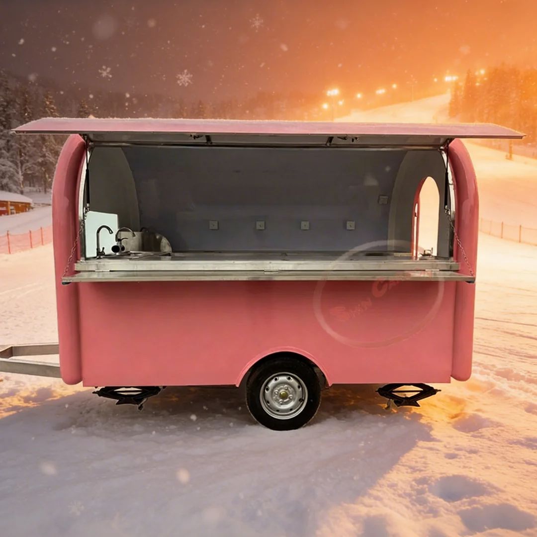 Commercial Kitchen Windows - Pembe Fiberglas Yiyecek Karavanı, Ticari Mutfak