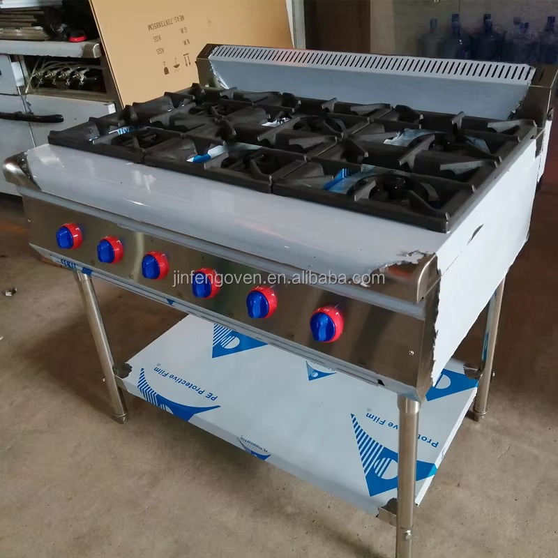 Commercial Kitchen Gas Stove - Ticari Mutfak Ekipmanları Profesyonel 6'lı Ocaklı