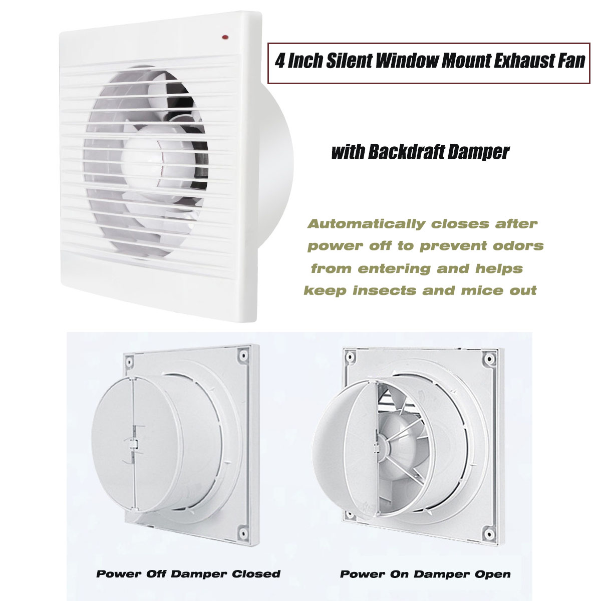 Commercial Kitchen Ventilation - 4 İnç Sessiz Pencere Tipi Egzoz
