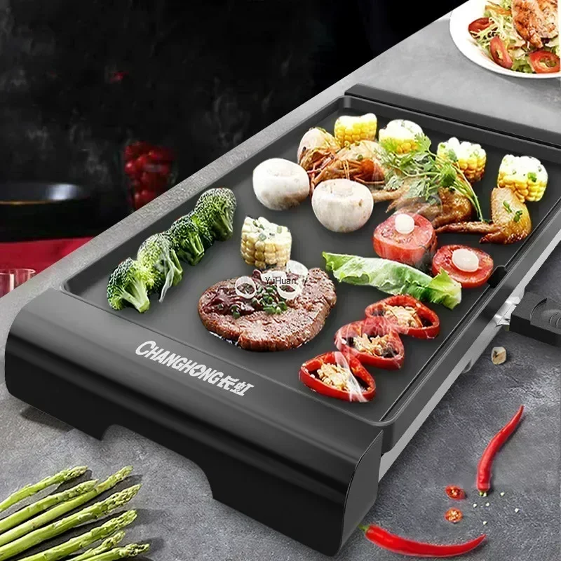 Electric Griddle Flat Top - Evde dumansız büyük elektrikli ızgara tavası,