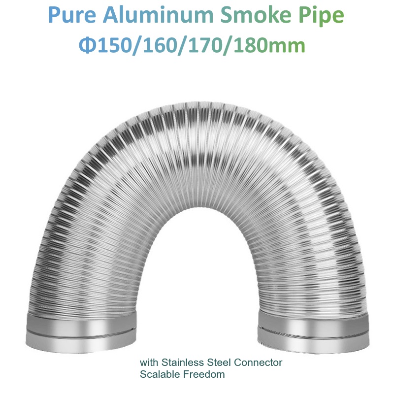 Commercial Kitchen Ventilation - Φ90-180mm Saf Alüminyum Duman Borusu Yarı