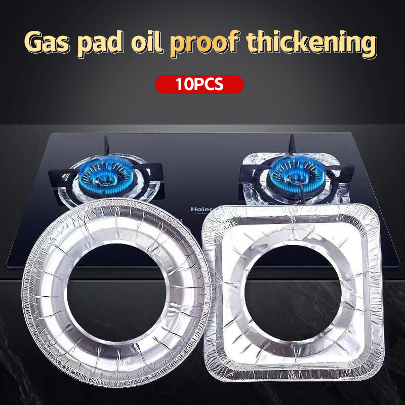Commercial Kitchen Gas Stove - 10 adet/takım kalınlaşmış alüminyum folyo kapakları