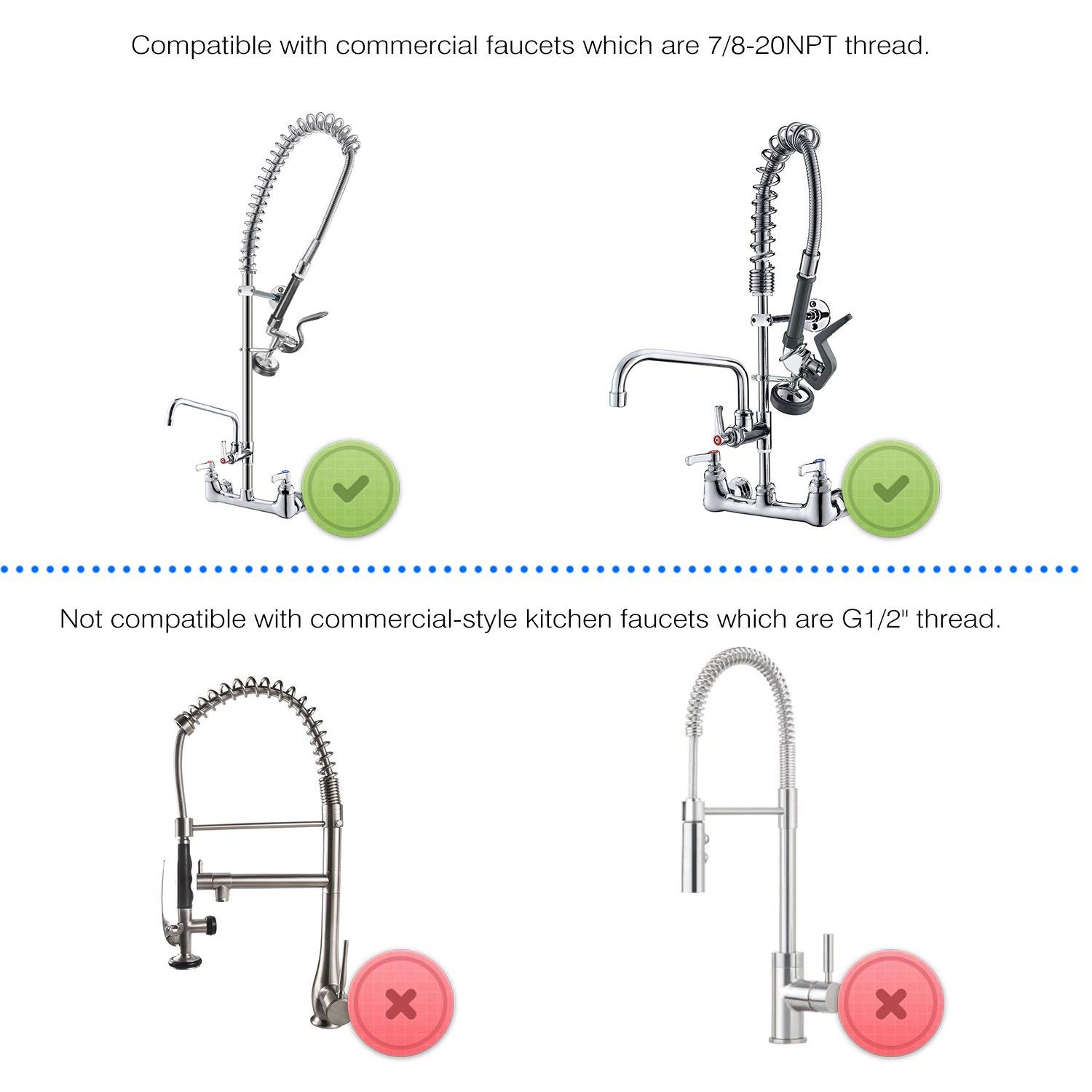 Commercial Kitchen Faucet - Stokta Ön Durulama Püskürtücü Ticari Mutfak