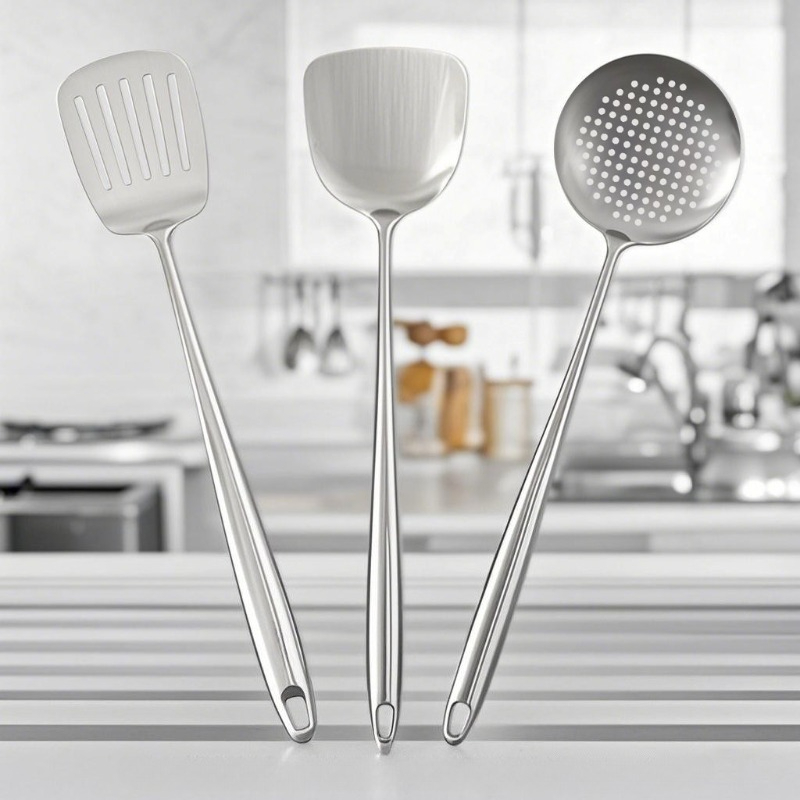 Commercial Kitchen Supplies - Gıda sınıfı paslanmaz çelik wok spatulası,