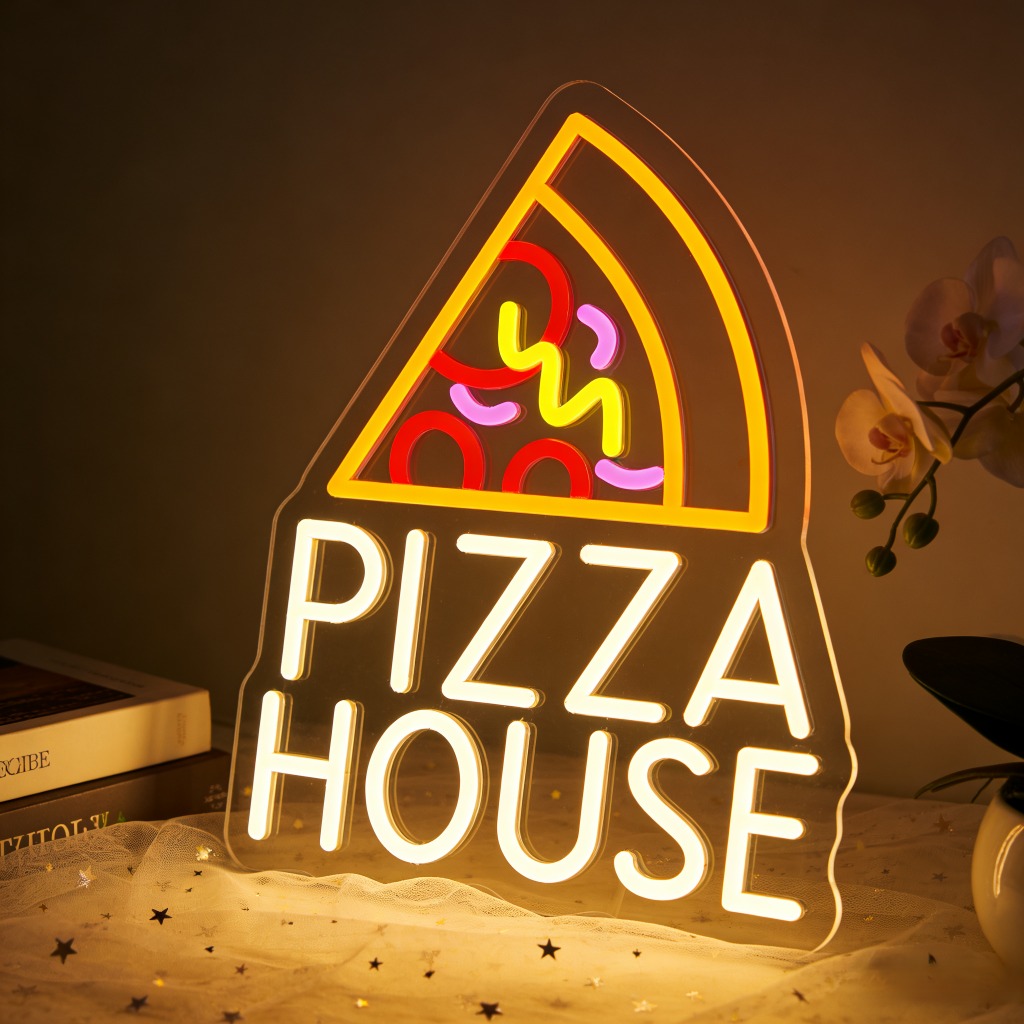 Commercial Kitchen Windows - Pizza Evi Neon Tabelası USB Kısılabilir