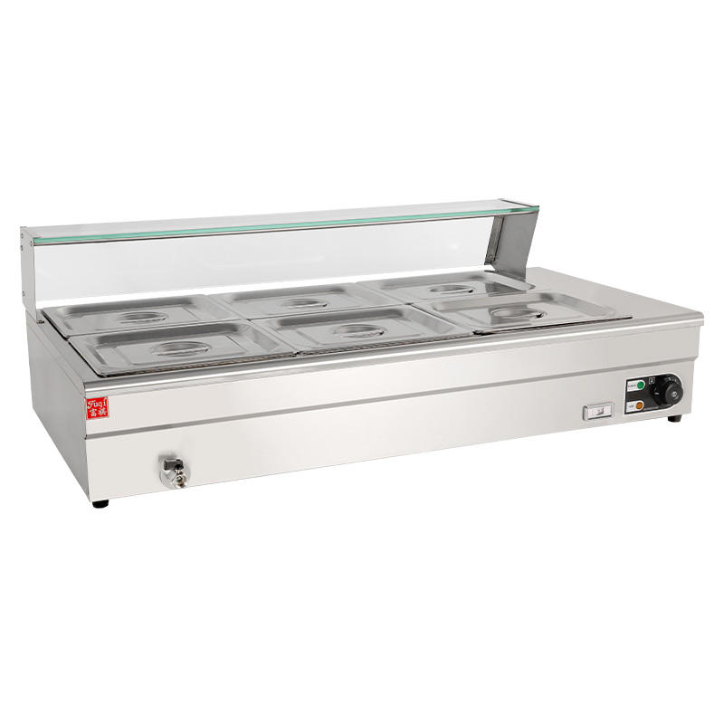 Bain Marie Food Warmer - Yüksek Kaliteli Paslanmaz Çelik 6 Bölmeli