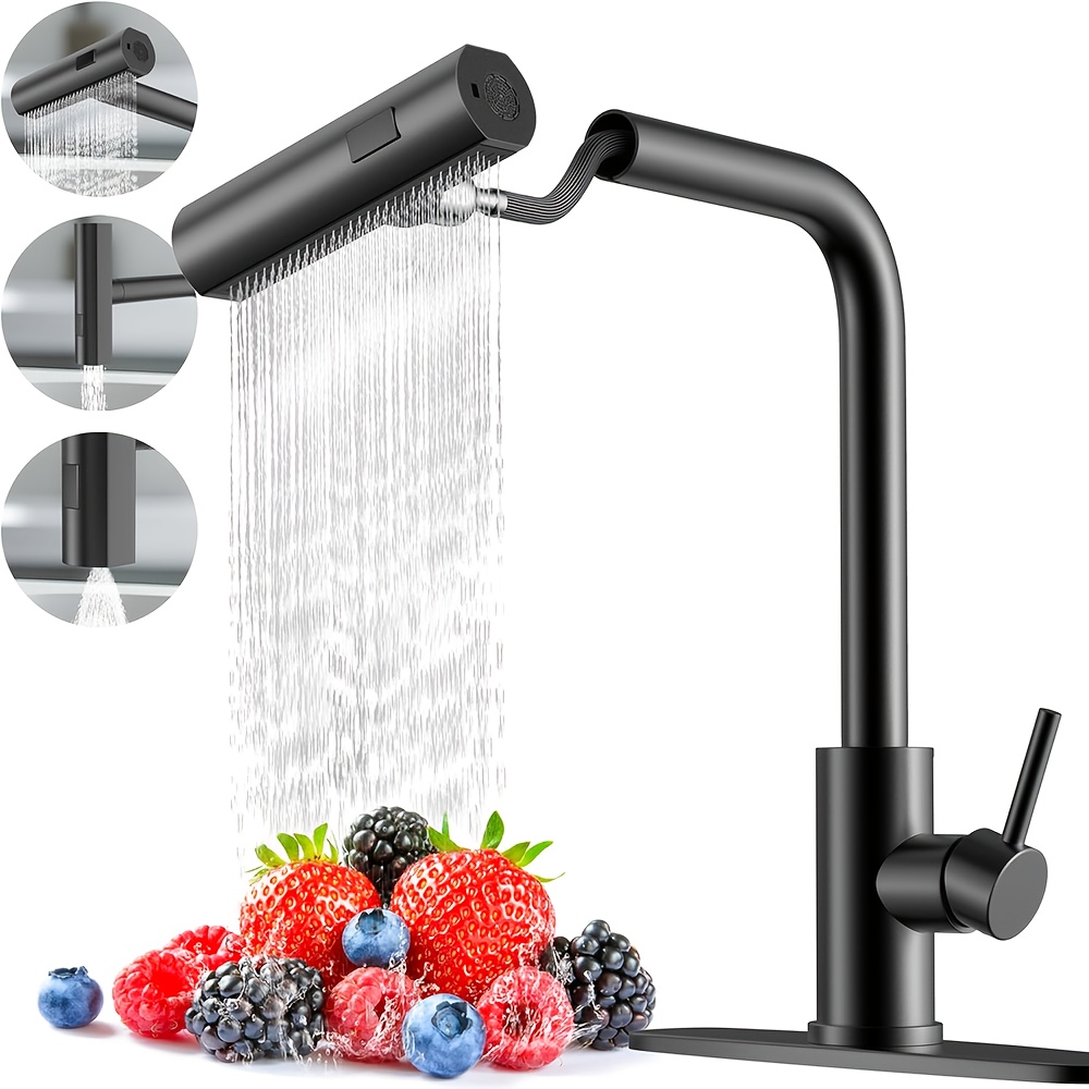 1 PC Siyah Mutfak Musluk Aşağı - Commercial Kitchen Faucet incelemesi ve fiyatı