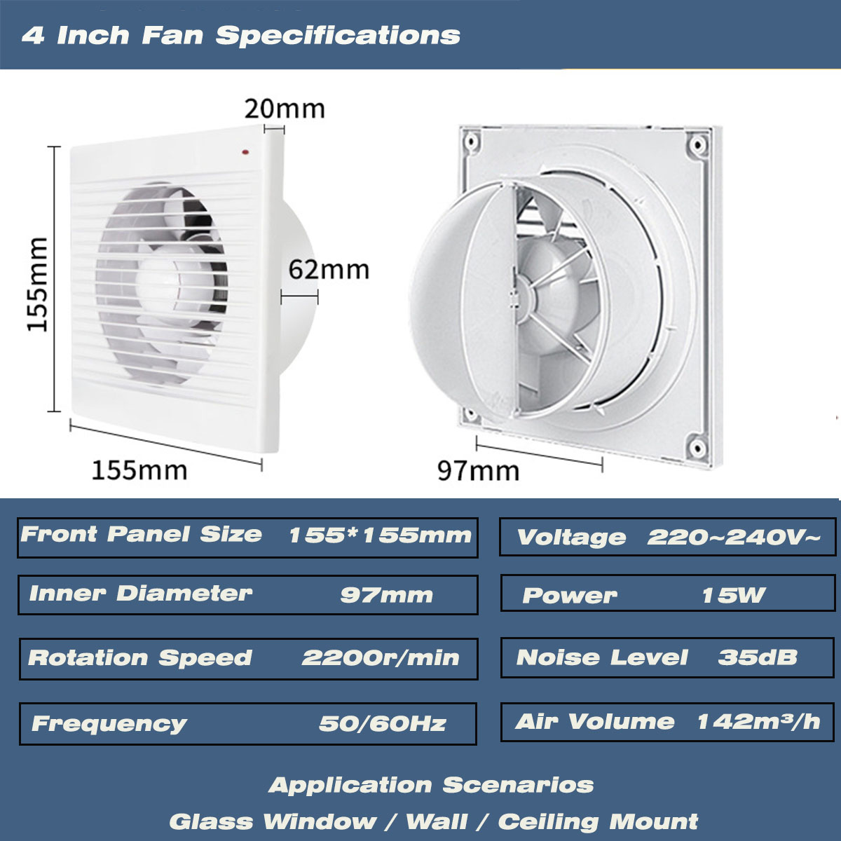 4 İnç Sessiz Pencere Tipi Egzo - Commercial Kitchen Ventilation incelemesi ve fiyatı