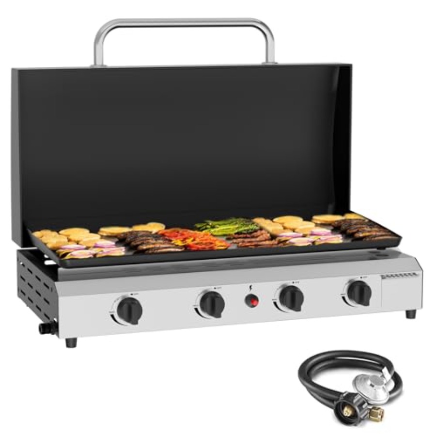 4 Ocaklı Gazlı Izgara (Kapaklı - Electric Griddle Flat Top incelemesi ve fiyatı