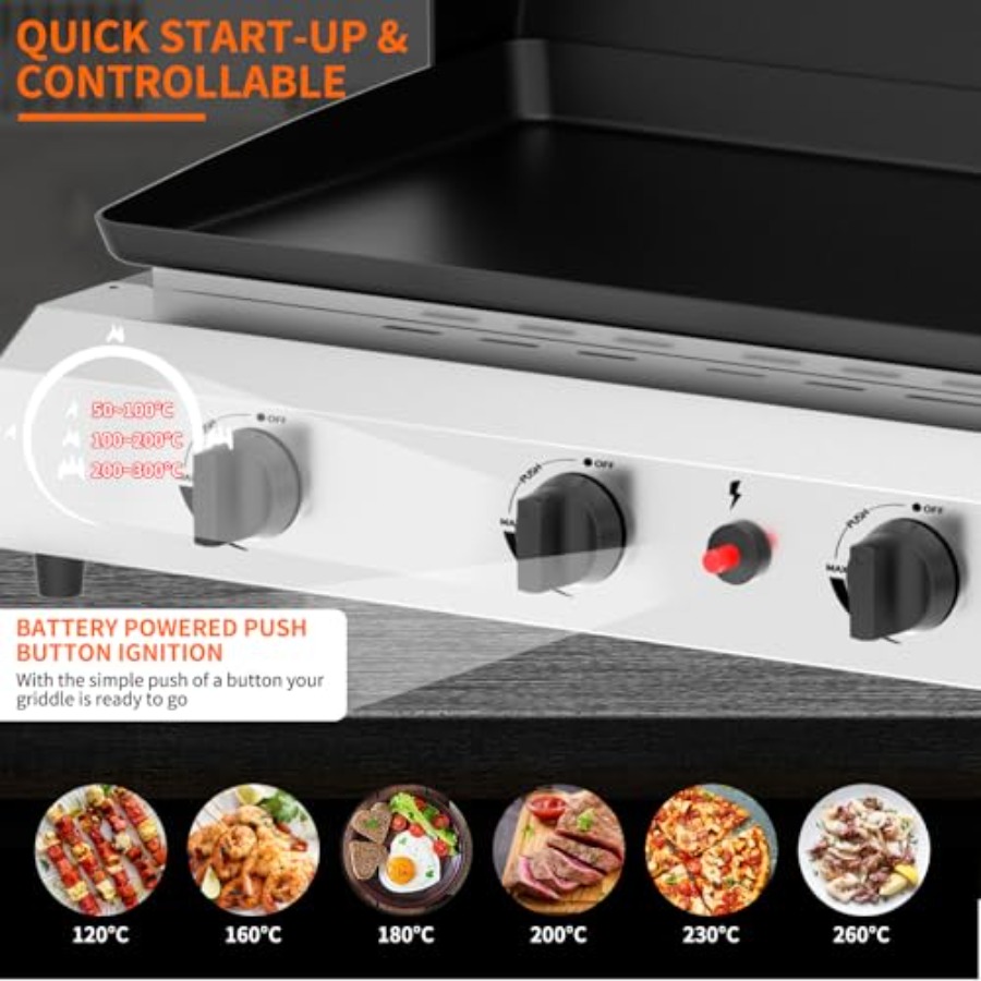 4 Ocaklı Gazlı Izgara (Kapaklı - Electric Griddle Flat Top incelemesi ve fiyatı