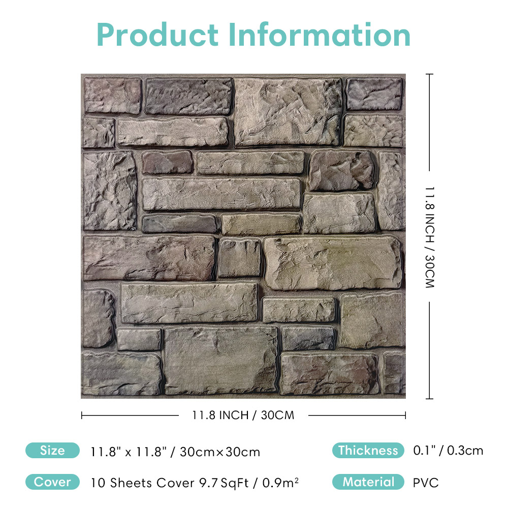 10 adet 3D Sahte Taş Kabuğu ve - Commercial Kitchen Wall Panels incelemesi ve fiyatı