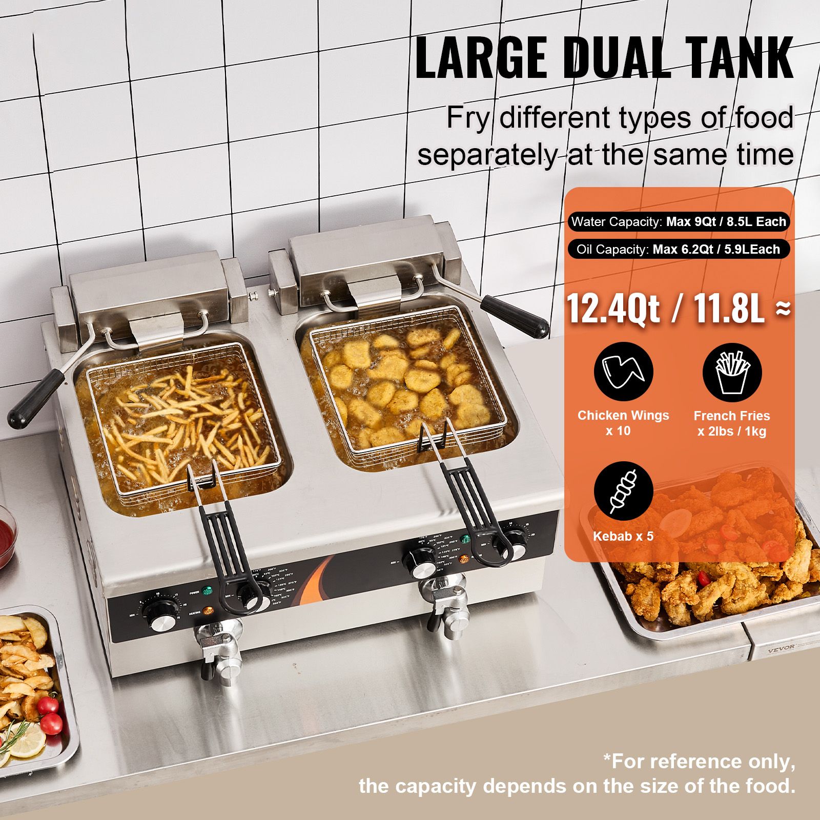 Ticari Fritöz 3500W, Çift Tank - Deep Fryer Commercial incelemesi ve fiyatı